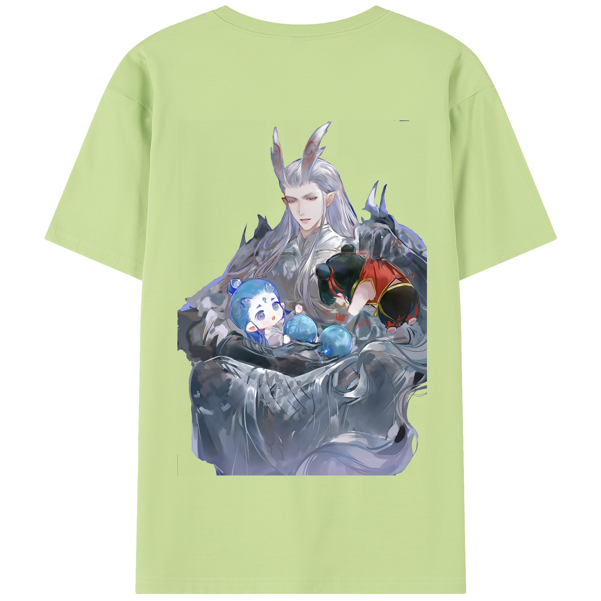 （画像用） Ne Zha 2 ナタ 魔童の大暴れ 綿100％半袖Tシャツ（背面プリント）